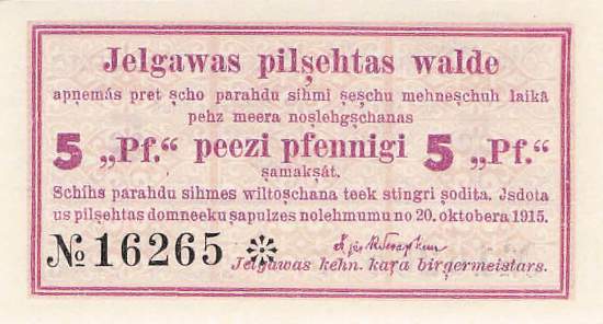 Mitau 5 Pfennig 1915